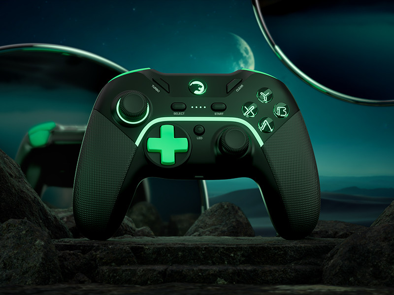 GamePower Vitrus Hall Effect Joystickli Kablosuz Siyah Gamepad (2.4G/Bluetooth) (PC Uyumlu)