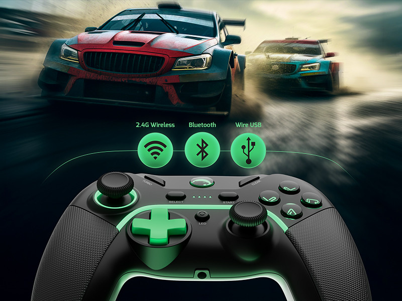 GamePower Vitrus Hall Effect Joystickli Kablosuz Siyah Gamepad (2.4G/Bluetooth) (PC Uyumlu)