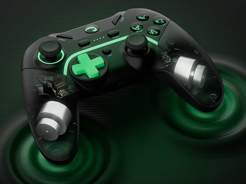 GamePower Vitrus Hall Effect Joystickli Kablosuz Siyah Gamepad (2.4G/Bluetooth) (PC Uyumlu)
