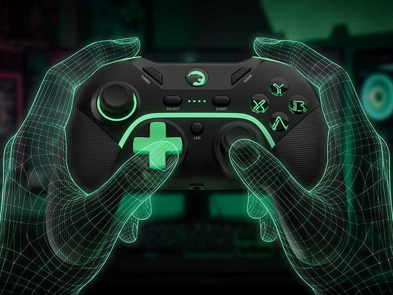 GamePower Vitrus Hall Effect Joystickli Kablosuz Siyah Gamepad (2.4G/Bluetooth) (PC Uyumlu)
