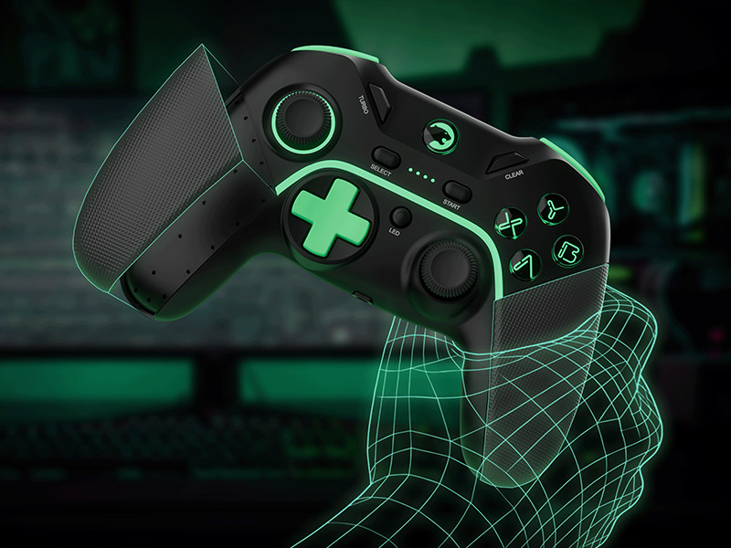 GamePower Vitrus Hall Effect Joystickli Kablosuz Siyah Gamepad (2.4G/Bluetooth) (PC Uyumlu)