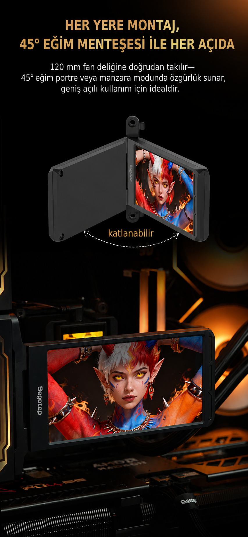 SEGOTEP HiPHANT 6″ IPS 60HZ Universal LCD Ekran Siyah