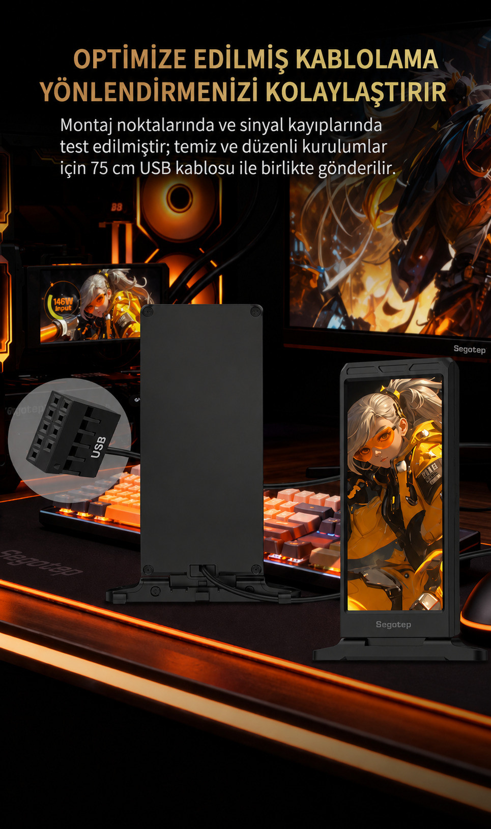 SEGOTEP HiPHANT 6″ IPS 60HZ Universal LCD Ekran Siyah