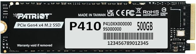 Patriot P410 500GB 5000/2300MB/s PCIe Gen4 x4 NVMe 1.4 M.2 SSD