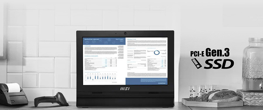 MSI PRO AP162T ADL-054EU Intel N100 4GB 128GB SSD 15.6″ W11Pro All in One PC