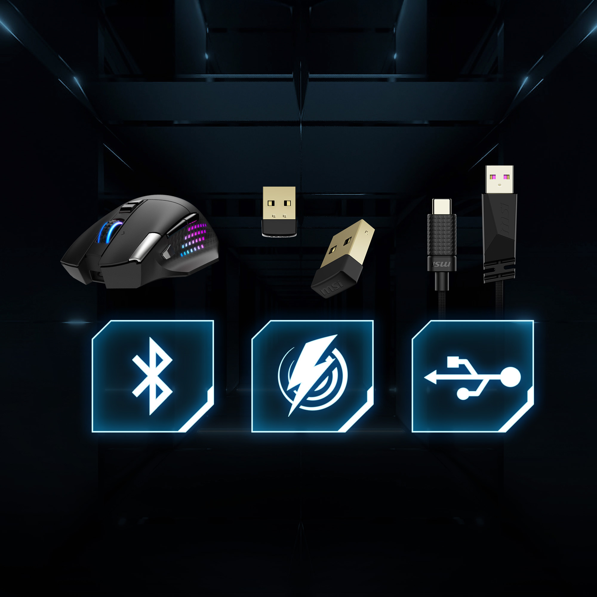 MSI Versa Pro Wireless + Mouse Dock Pro Gaming (Oyuncu) Mouse