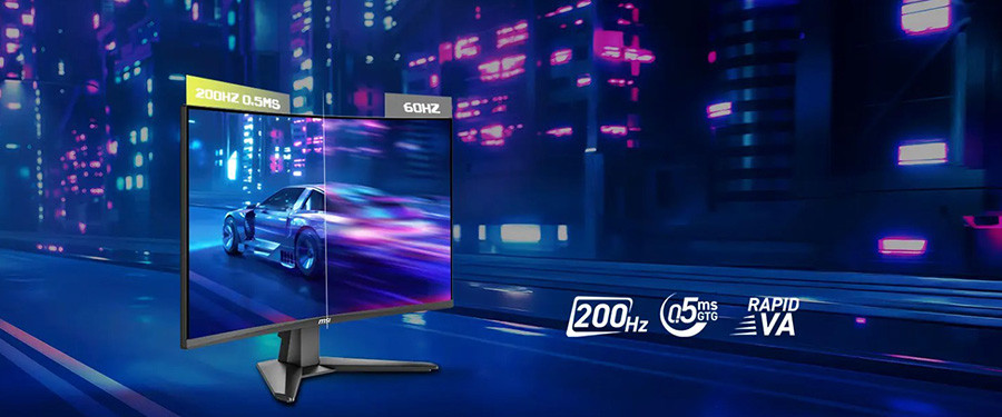 MSI 27″ MAG 276CF E20 1920x1080 (FHD) 16:9 Curve 1500R Rapid VA 200Hz 0.5ms FreeSync Gaming Monitör