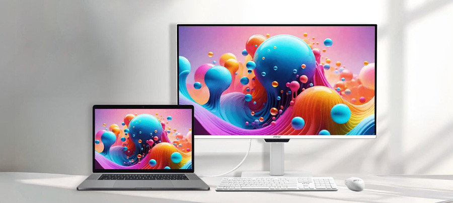 MSI PRO MP271UPXW E12 26.5″ 120Hz 0.03ms UHD 4K QD-OLED Flat FreeSync Premium Pro Pivot Beyaz Monitör