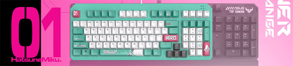 ASUS TUF Gaming K3 Gen II Hatsune Miku Edition Optik Mekanik Red RGB Switch Kablolu Gaming Klavye