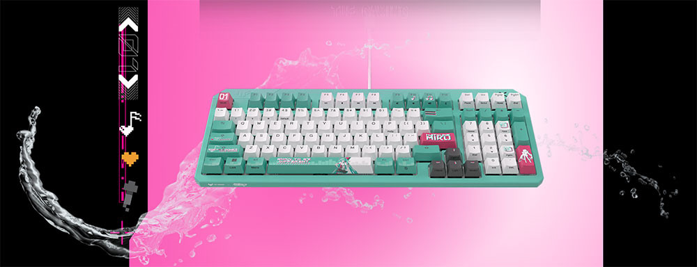 ASUS TUF Gaming K3 Gen II Hatsune Miku Edition Optik Mekanik Red RGB Switch Kablolu Gaming Klavye