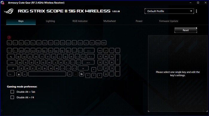 ASUS ROG Strix Scope II 96 Wireless RX TR Q Siyah Gaming Klavye