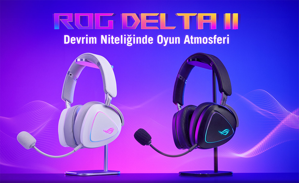 Asus ROG Delta II Beyaz RGB 7.1 Kablolu/Kablosuz Kulak Üstü Oyuncu Kulaklığı