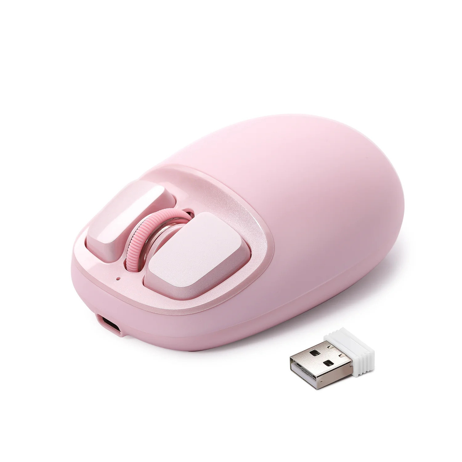 YUNZII C1 Silikon Pembe Kablosuz Mouse