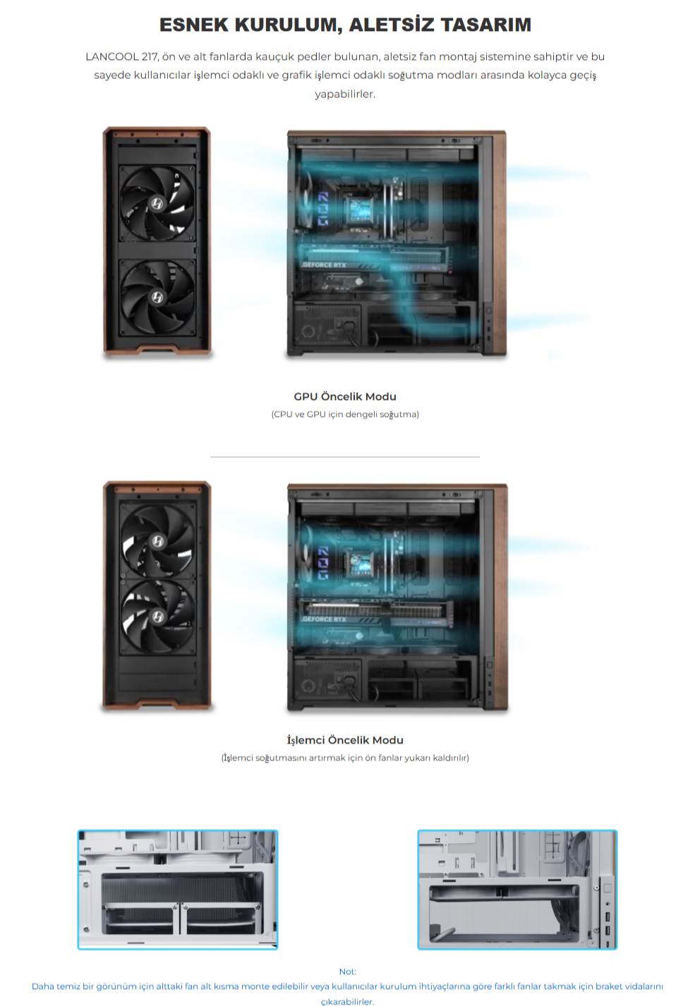 Lian Li Lancool 217 Beyaz E-ATX Mid-Tower Kasa