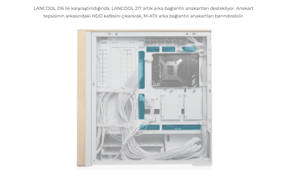 Lian Li Lancool 217 Beyaz E-ATX Mid-Tower Kasa