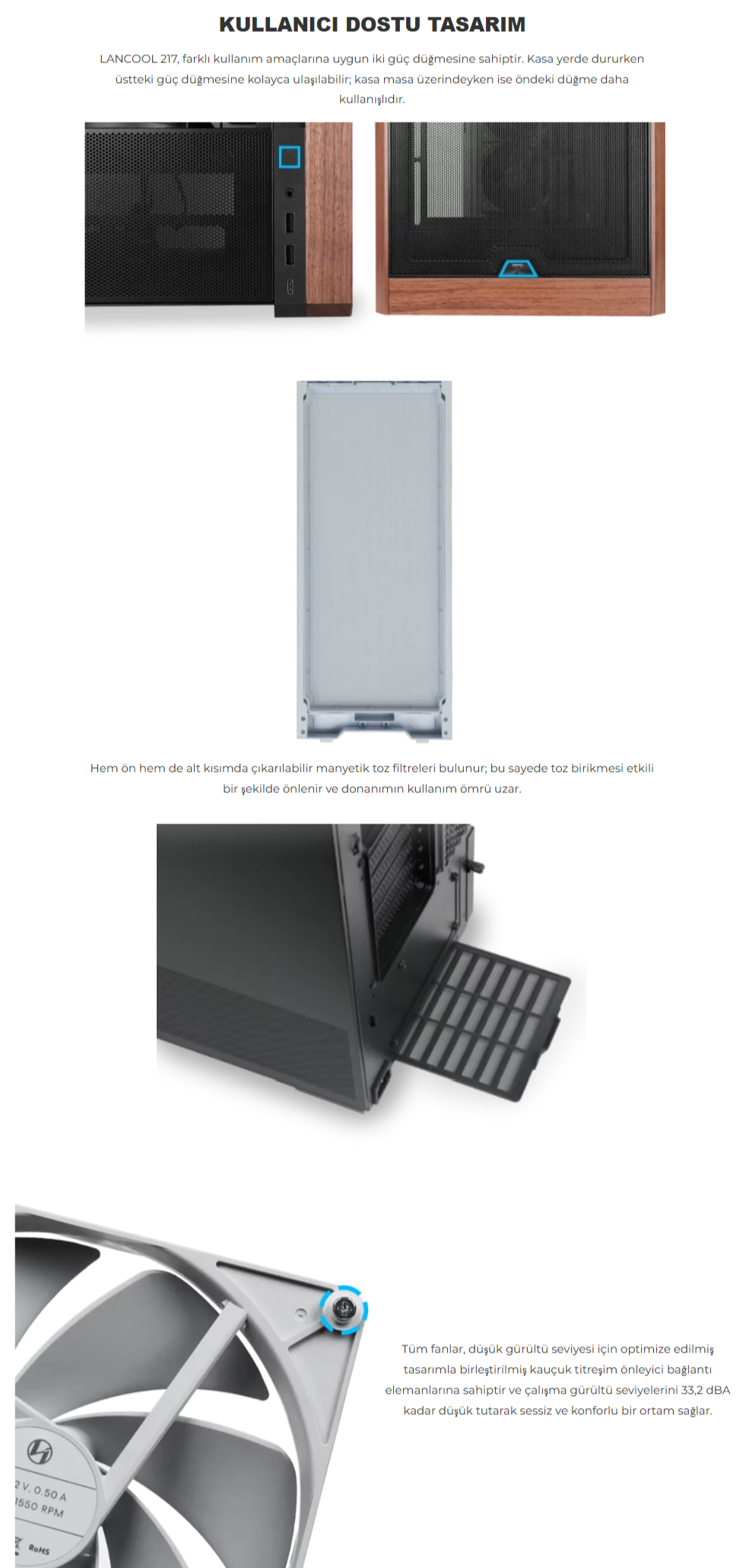 Lian Li Lancool 217 Beyaz E-ATX Mid-Tower Kasa