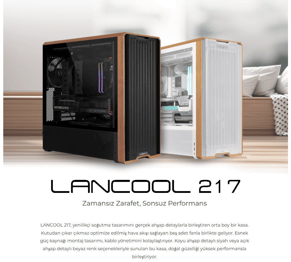 Lian Li Lancool 217 Beyaz E-ATX Mid-Tower Kasa