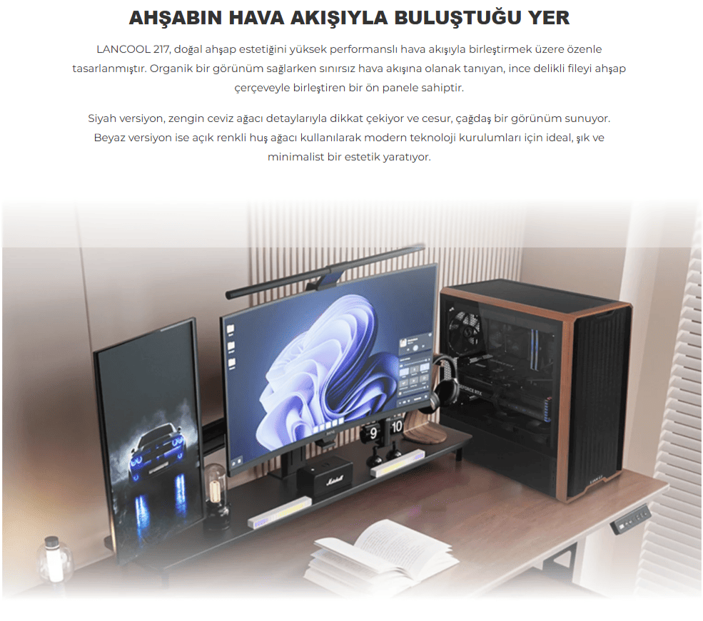 Lian Li Lancool 217 Beyaz E-ATX Mid-Tower Kasa