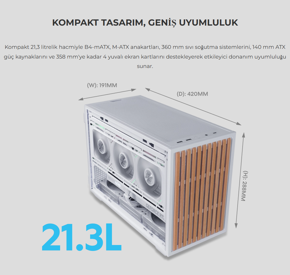 Lian Li B4 Mesh Siyah mATX Kasa
