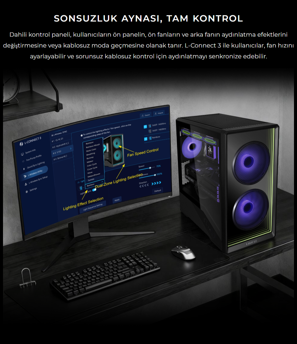 Lian Li Vector V150 INF Mid Tower mATX Kasa