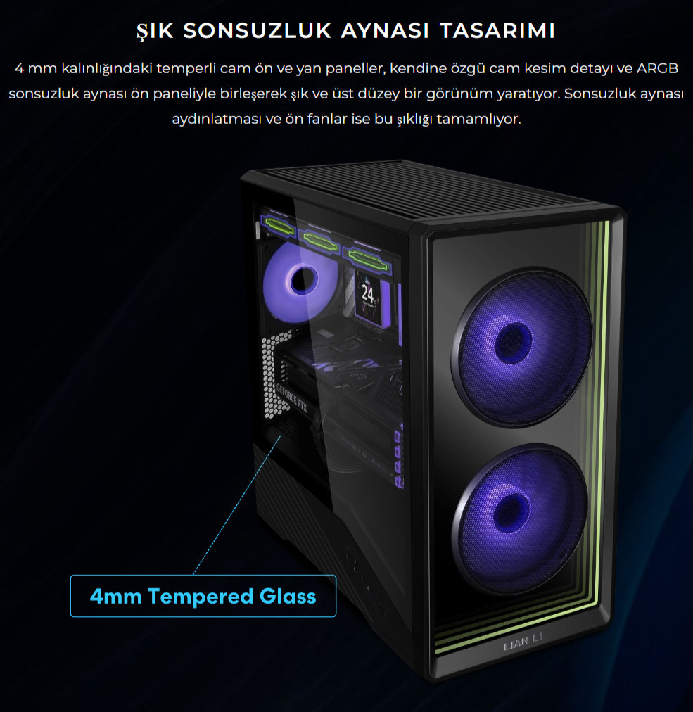 Lian Li Vector V150 INF Mid Tower mATX Kasa