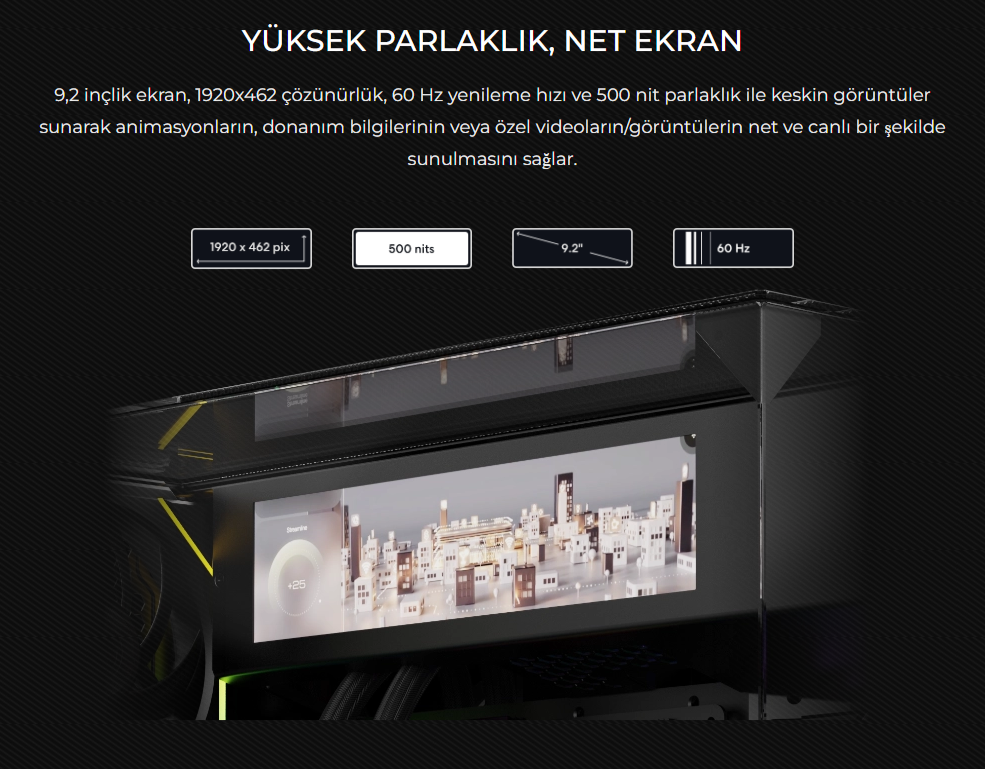 Lian Li O11 Vision M Siyah Mid Tower mATX Kasa