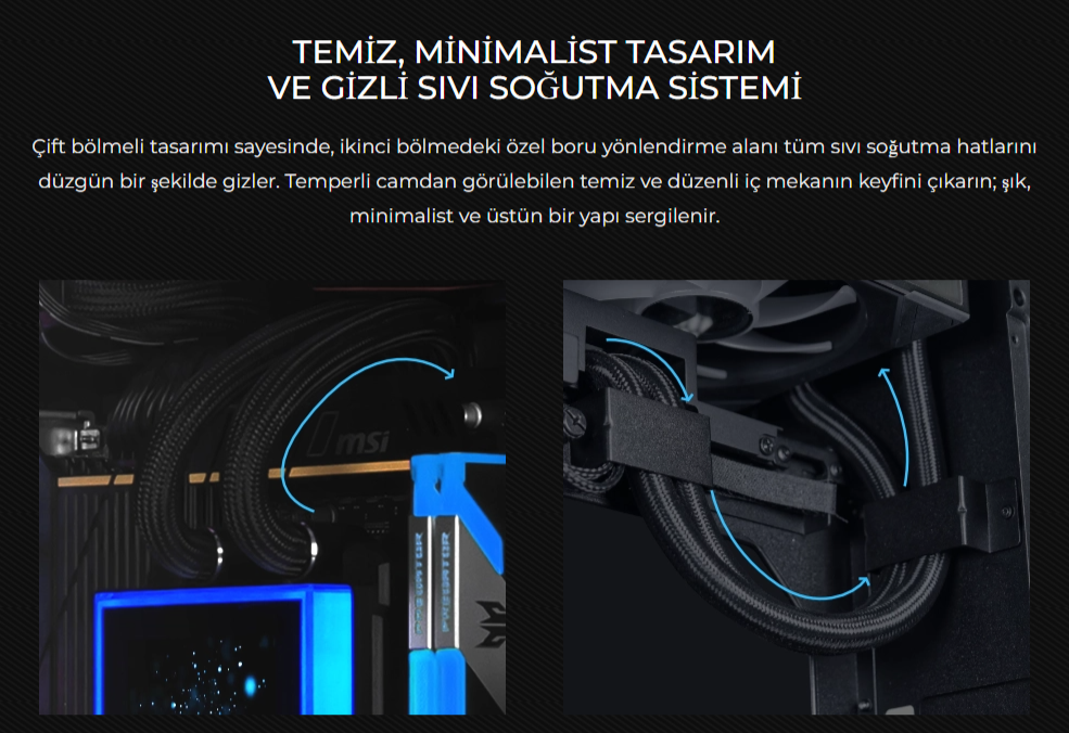 Lian Li O11 Vision M Siyah Mid Tower mATX Kasa