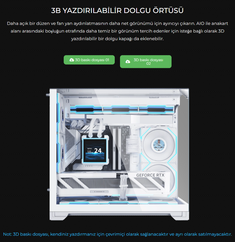 Lian Li O11 Vision M Siyah Mid Tower mATX Kasa