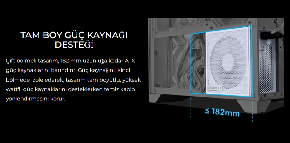 Lian Li O11 Vision M Siyah Mid Tower mATX Kasa