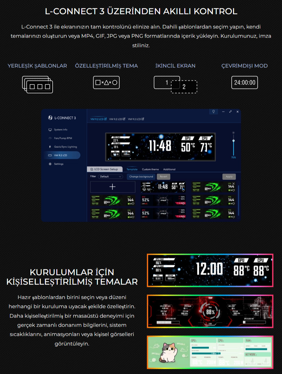 Lian Li O11 Vision M Siyah Mid Tower mATX Kasa