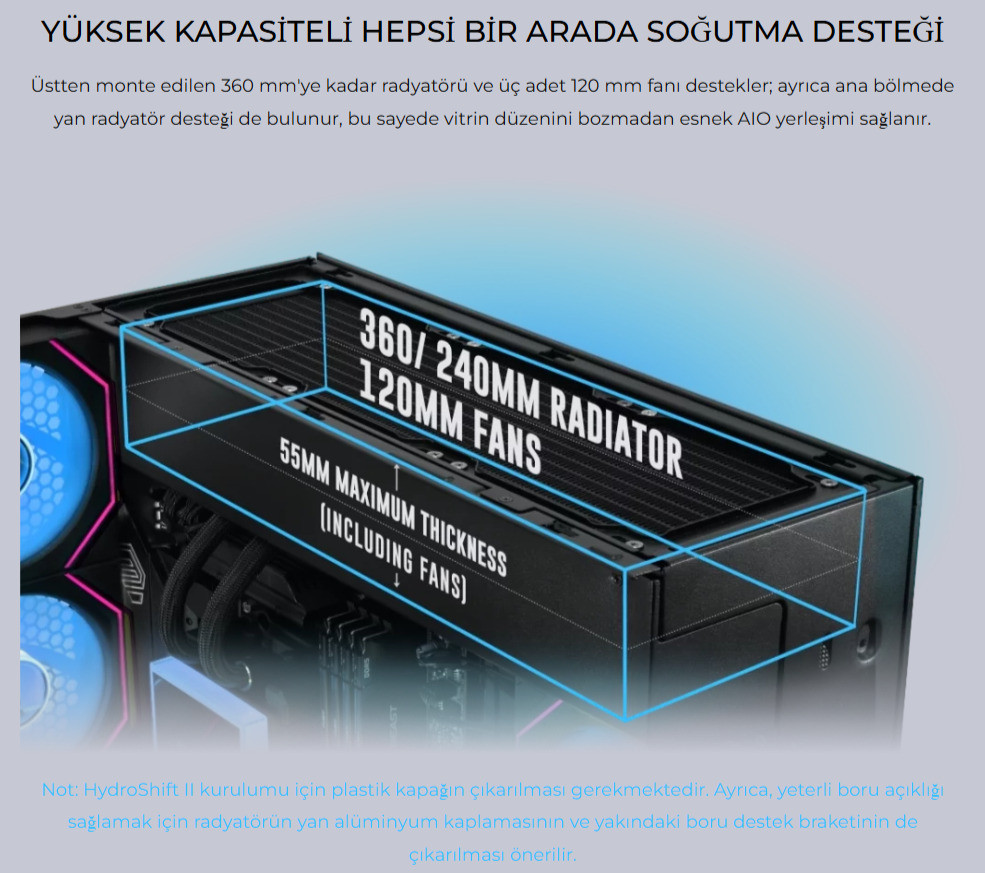 Lian Li O11 Vision M Siyah Mid Tower mATX Kasa