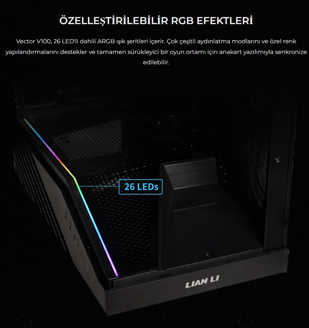 Lian Li VECTOR V100R Siyah E-ATX Kasa