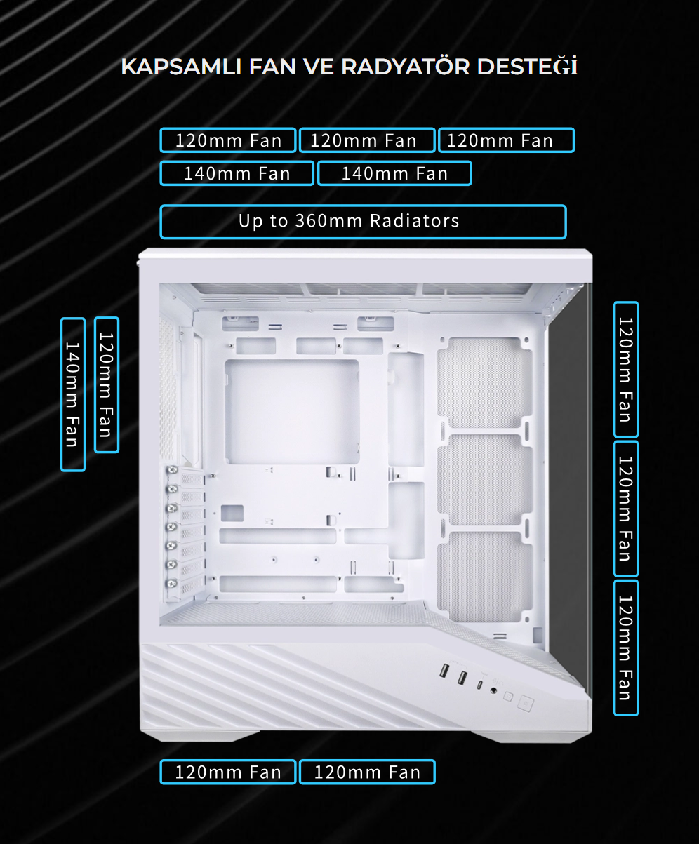 Lian Li VECTOR V100R Siyah E-ATX Kasa