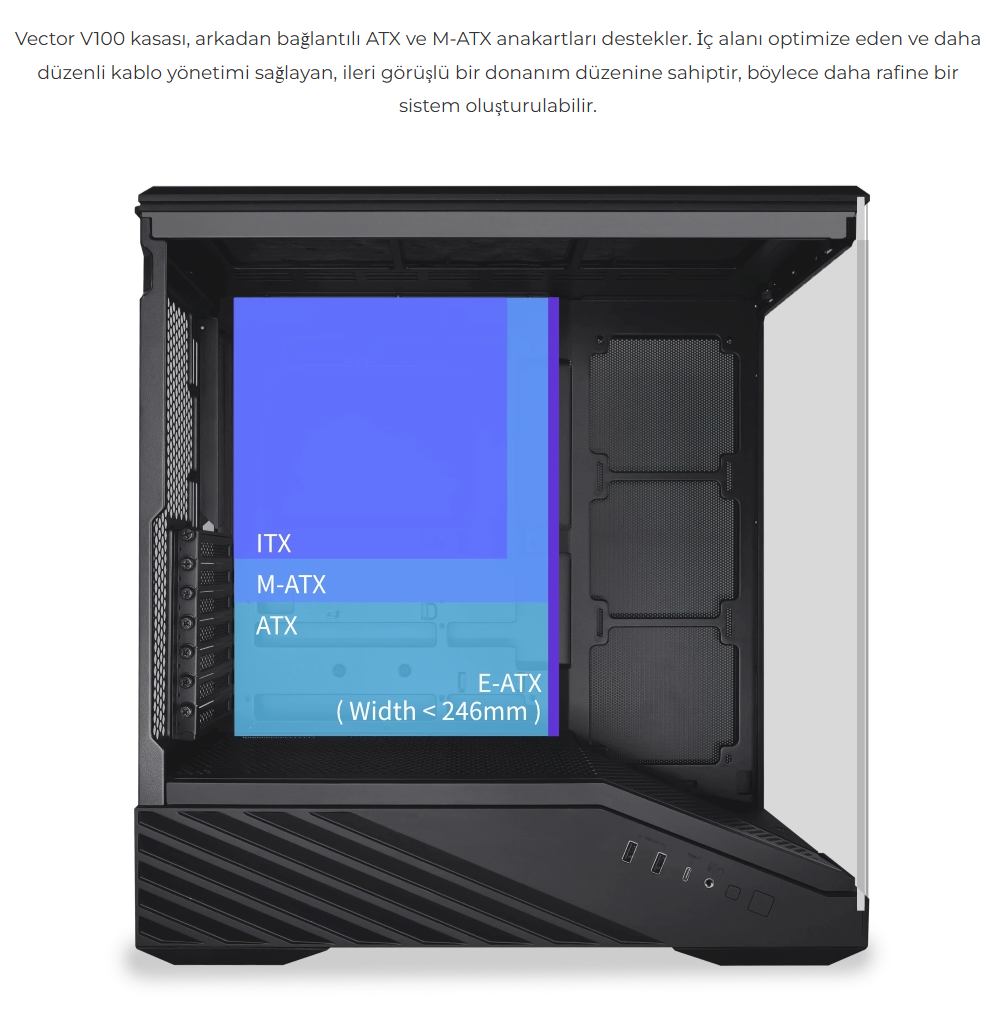 Lian Li VECTOR V100R Siyah E-ATX Kasa