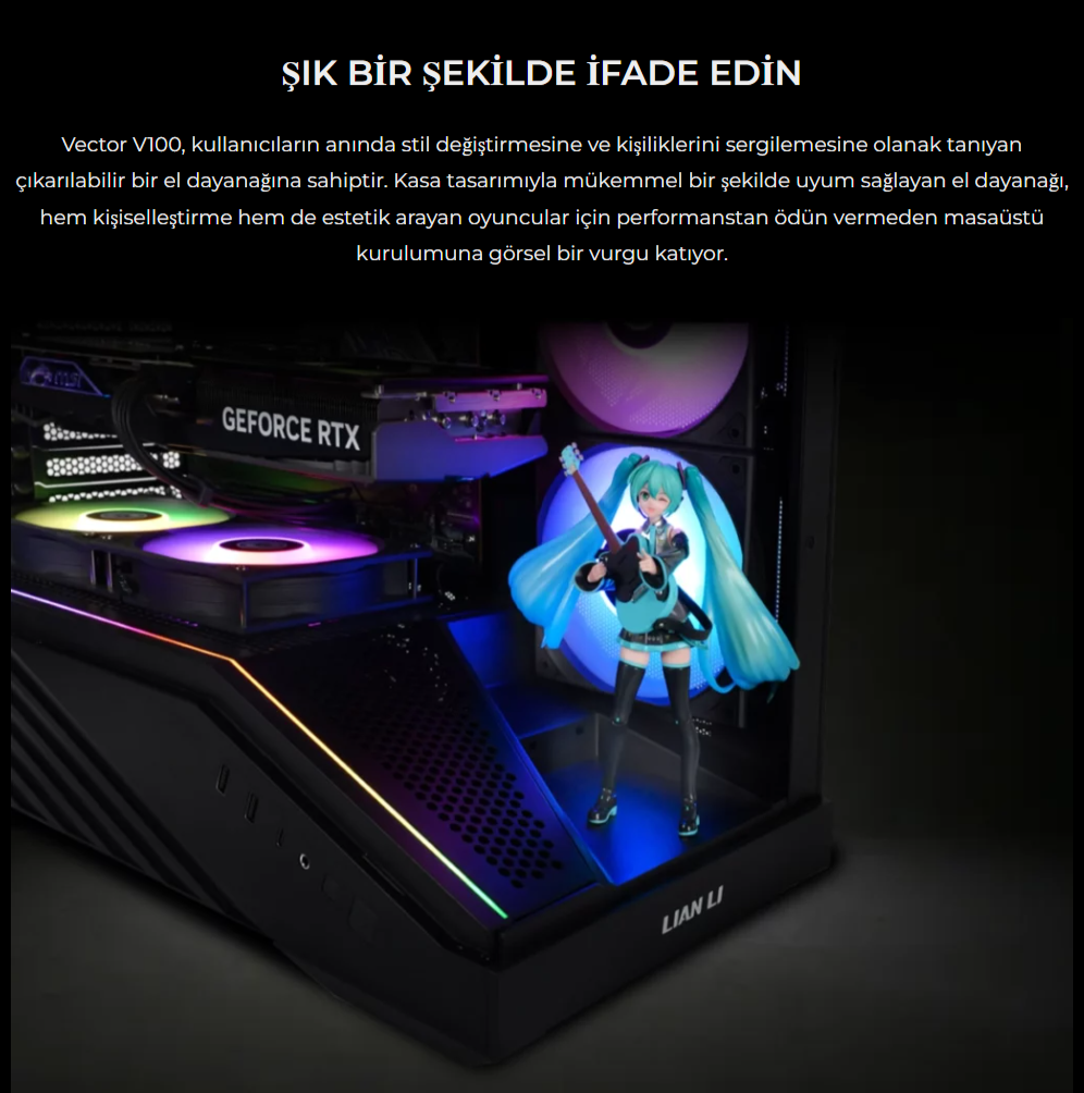 Lian Li VECTOR V100R Siyah E-ATX Kasa