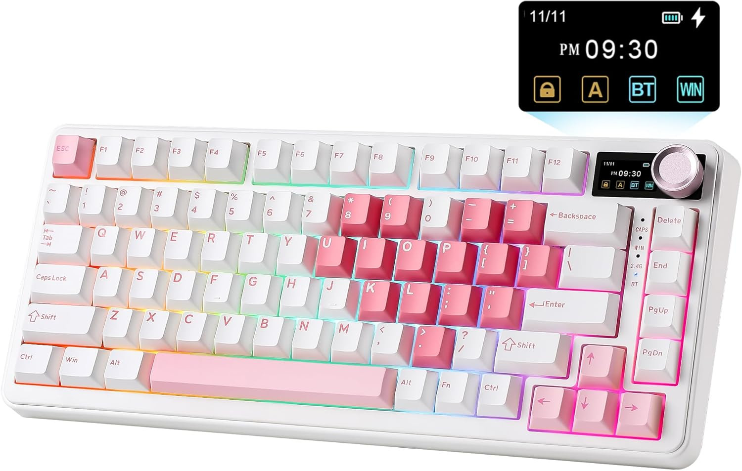 YUNZII B75 Pro Max V2 Mekanik Klavye Beyaz - Cocoa Cream V2 Switch
