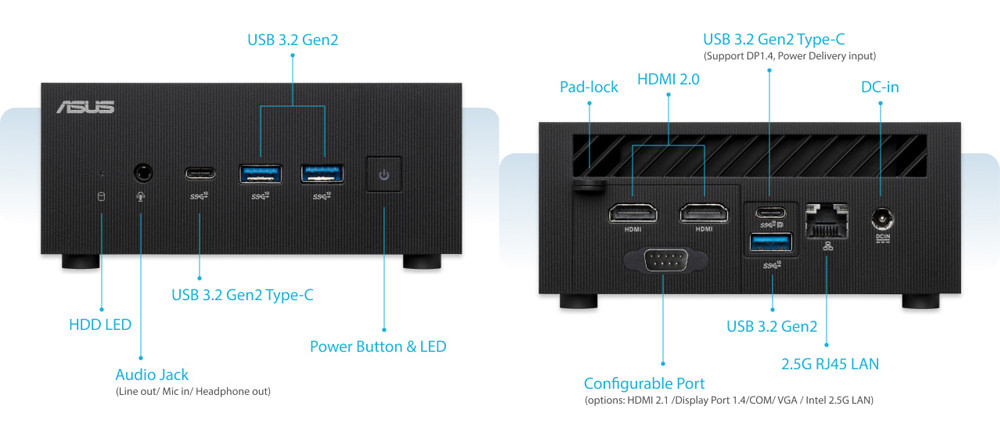 ASUS ExpertCenter PN64-B-S70310MD i7-13700H Barebone FreeDOS Mini PC