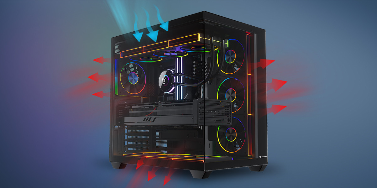 GamePower Warcry Ravora 7xARGB Fan 650W 80+ Bronze ATX Gaming Kasa