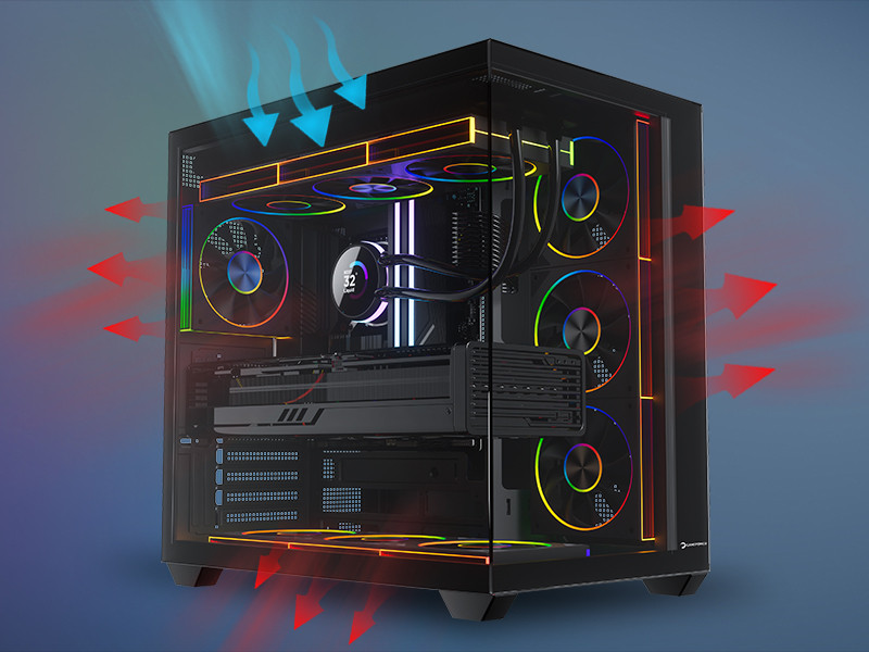 GamePower Warcry Ravora 7xARGB Fan 650W 80+ Bronze ATX Gaming Kasa