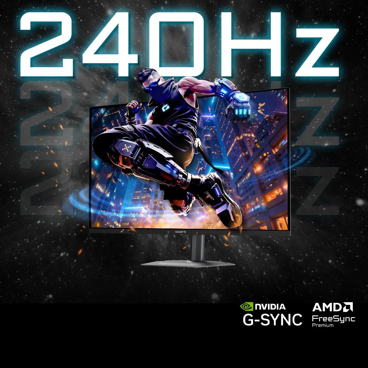 GIGABYTE GO27Q24A 27″ 240Hz 0.03ms 2K Adaptive-Sync HDR10 QHD QD-OLED Pivot Gaming (Oyuncu) Monitör