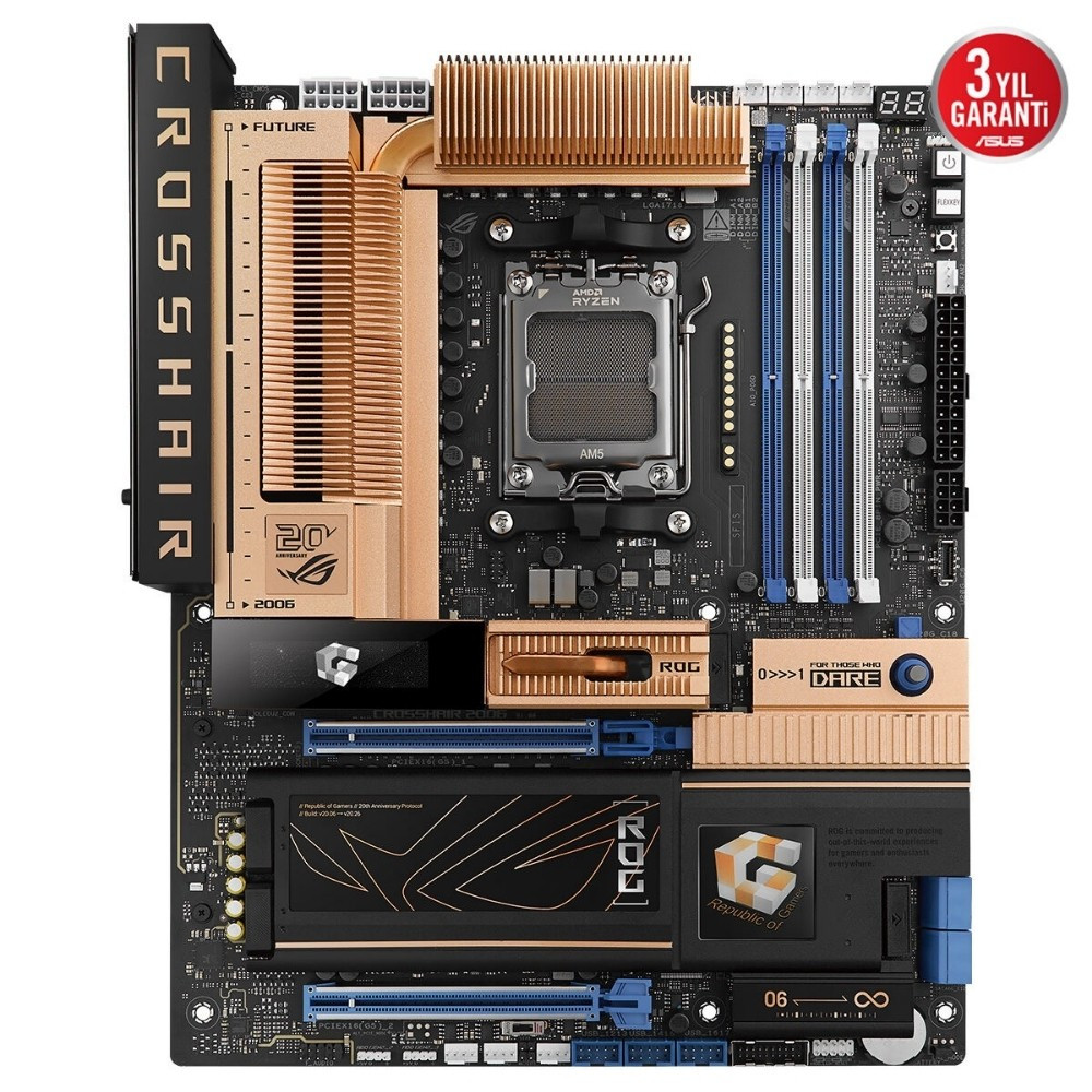 ASUS ROG CROSSHAIR 2006 AMD X870E AM5 DDR5 9600+(OC) MHz WiFi7 Gaming Anakart