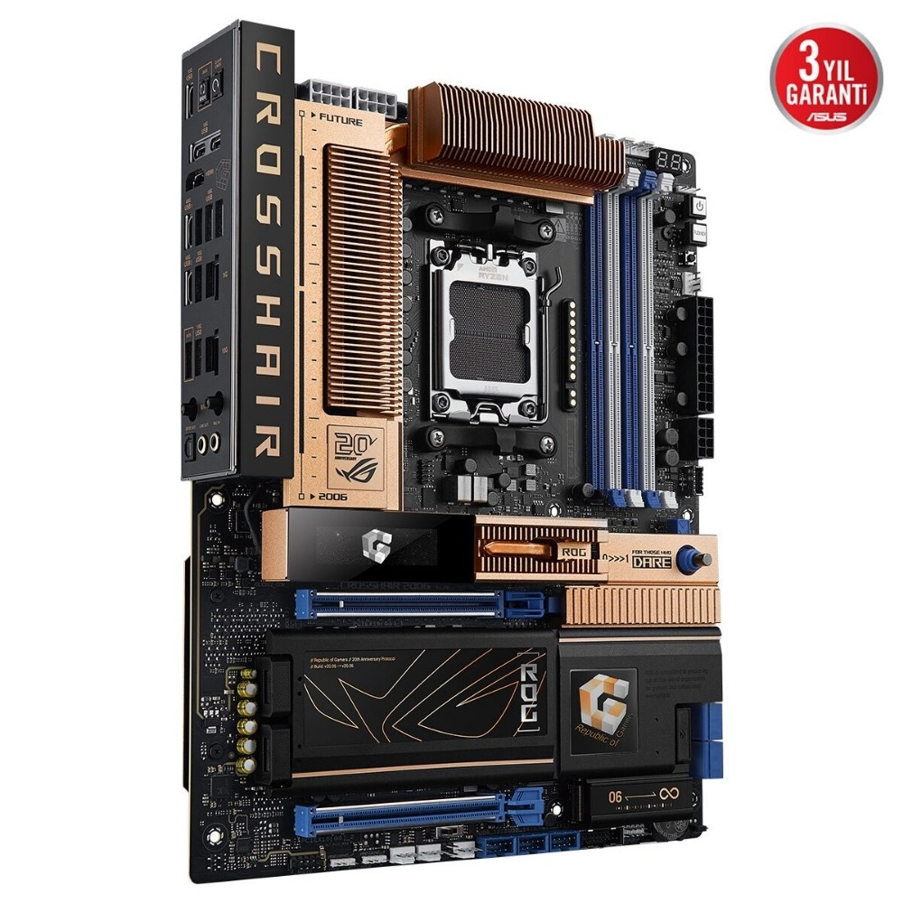 ASUS ROG CROSSHAIR 2006 AMD X870E AM5 DDR5 9600+(OC) MHz WiFi7 Gaming Anakart