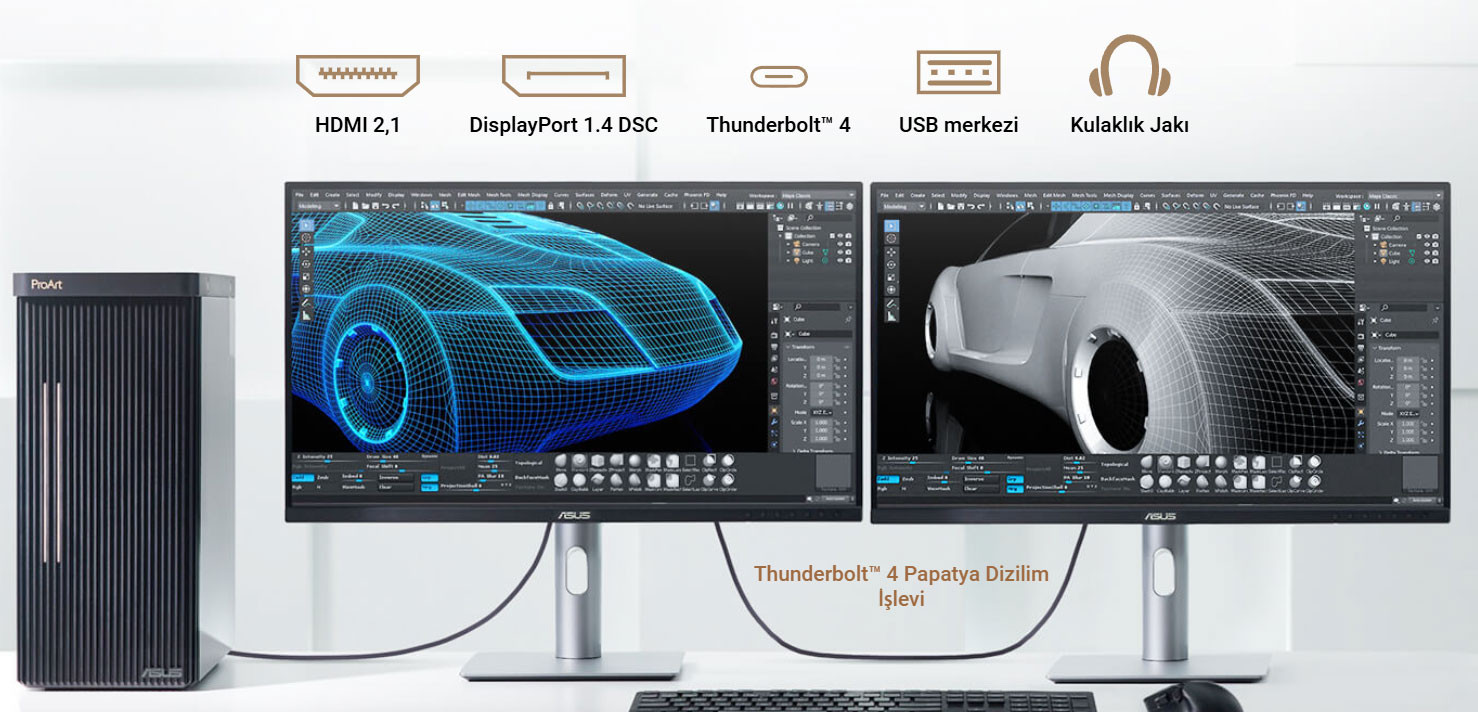 ASUS PROART PA32QCV 31.5″ 60Hz 5ms 6K VESA DisplayHDR 600 IPS Profesyonel Monitör