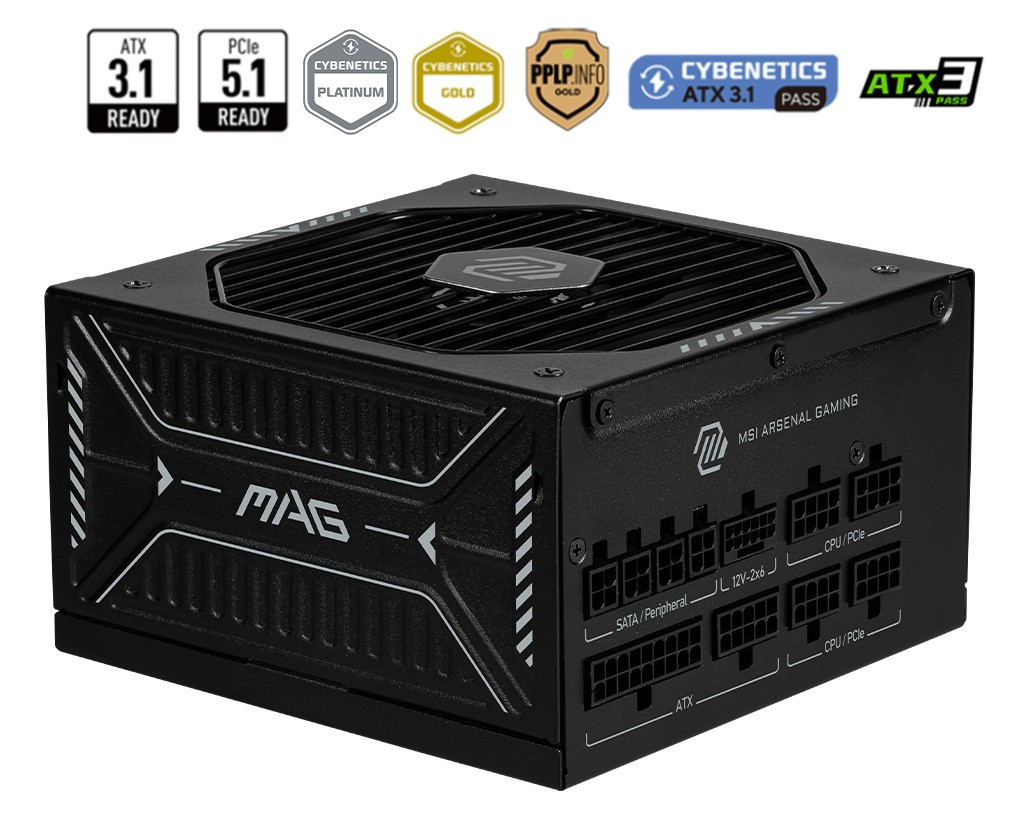 MSI MAG A1000GLS PCIE5 1000W 80+Gold Full Modüler Power Supply