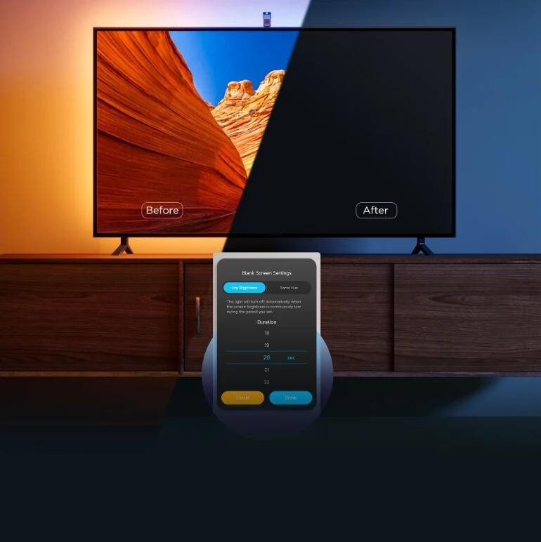 Govee Envisual T3 Lite TV Arkası Led Şerit Renk Senkronizasyonlu Ambiyans Aydınlatma 40-50 inç TV`ler ile Uyumlu-H60973D1 
