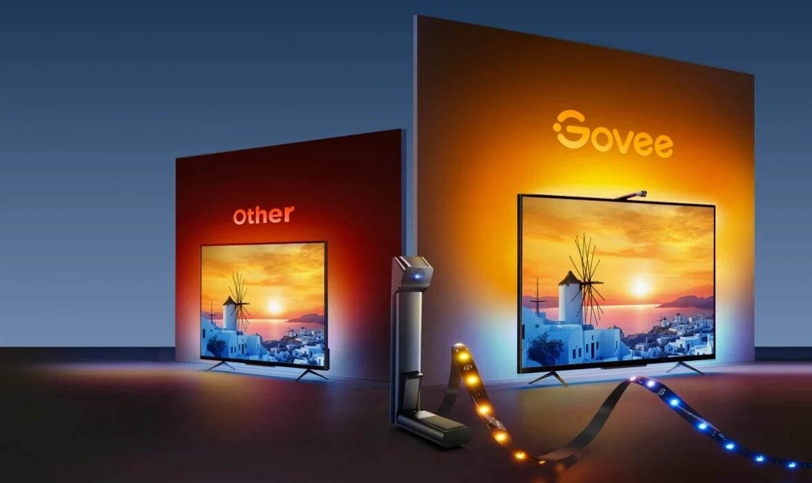 Govee Envisual T3 Lite TV Arkası Led Şerit Renk Senkronizasyonlu Ambiyans Aydınlatma 40-50 inç TV`ler ile Uyumlu-H60973D1 