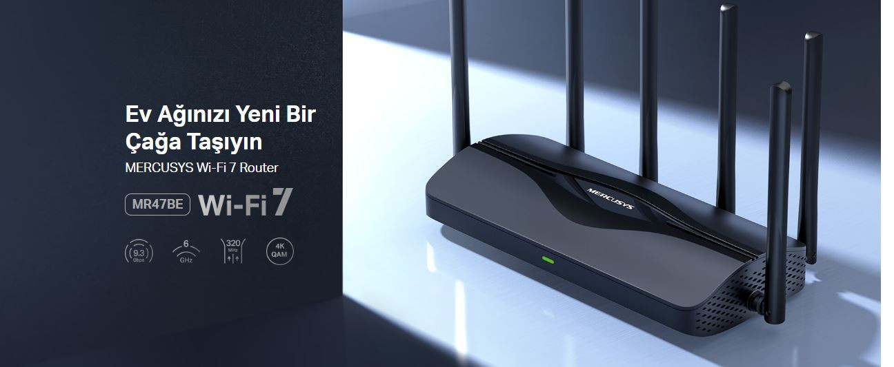 Mercusys MR47BE BE9300 9300 Mbps WiFi 7 Tri-Band 4 Port Router