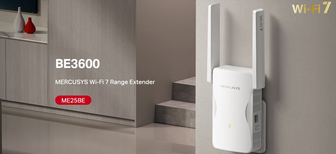 Mercusys ME25BE BE3600 3600 Mbps WiFi 7 Dual-Band Menzil Genişletici