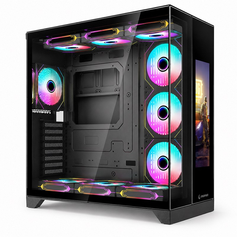 Rampage NOVA 9.16″ Lcd Ekranlı Hub+Kumanda Siyah 7x12cm ARGB Pwm Fan Gaming Kasası