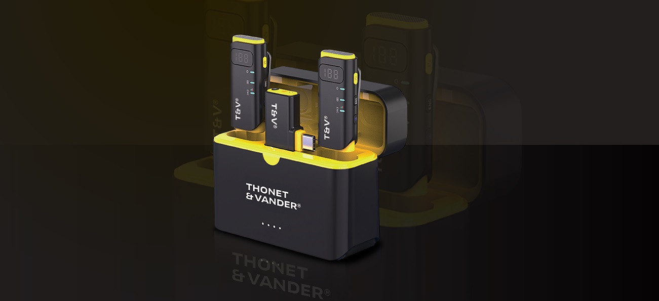 Thonet & Vander VX390 Yayıncı Mikrofon Seti - Yaka Mikrofonu Ortam Gürültü Engelleme 5 Saat Pil Ömrü